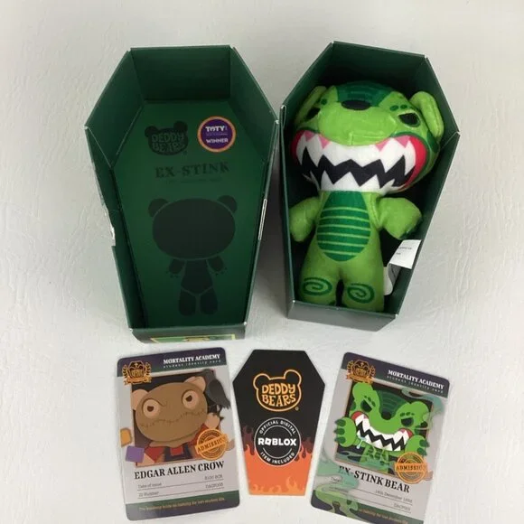 Deddy Bears Ex-Stink Series 5 Collectible Plush Stuffed Animal 5" Toy Coffin - Picture 1 of 9